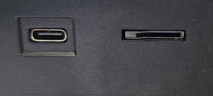 microSD card slot and USB-C connector