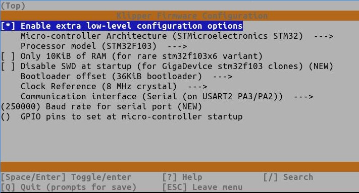 K2Neo compile config