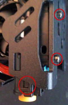 Screws for the ABL sensor on the left side